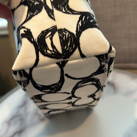 COACH—Vintage Y2K Black & White Signature Monogram Logo Mini Bag- canvas - Picture 6 of 12